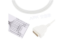 A1028-EE1 geヘルスケア互換性ekgケーブルDB-15コネクタ4.7KΩ ahaスナップ
