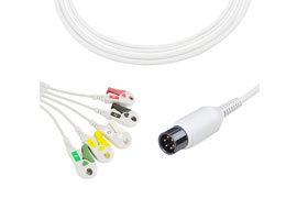A5137-EC0 aami互換性を直接接続ecgケーブル5リードクリップ、iec 6pin